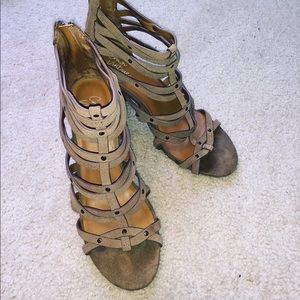 Brown chunky heels